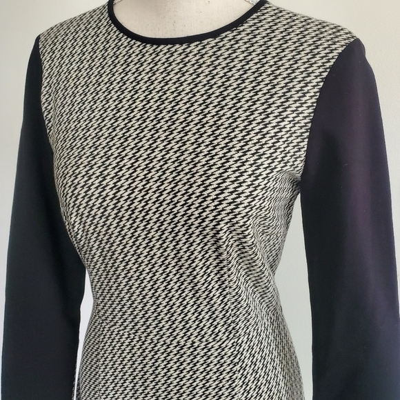 Tibi Black & Cream Houndstooth Dress - Picture 3 of 9